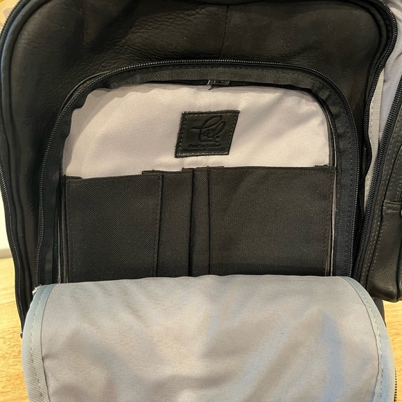 Piel Black Leather Computer Backpack - Picture 4 of 4